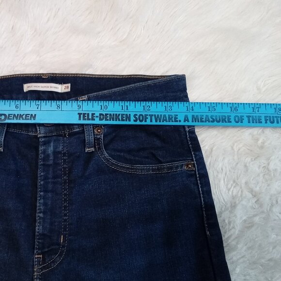 Levi's Woman's Dark Wash Mile High Supper Skinny Denim Jeans Size: 28 - Picture 5 of 10